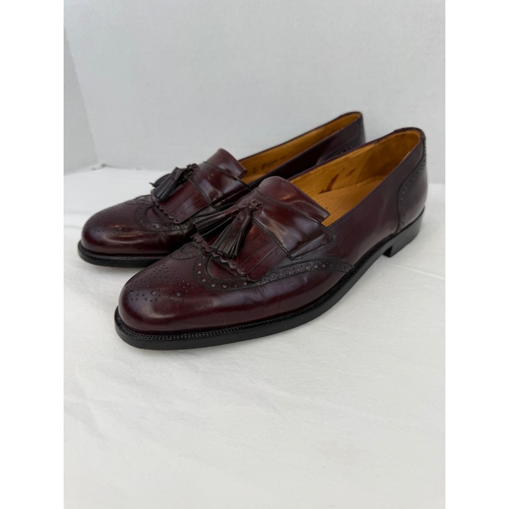 Cole Haan City Mens Burgundy Leather Wingtip Kiltie‎ Tassel Loafers 12 D - Picture 6 of 12